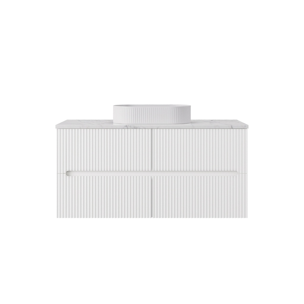 [56819] 1190*455*540mm Matte White Cabarita Morden Wall Hung PVC Cabinet For Single Bowl Only