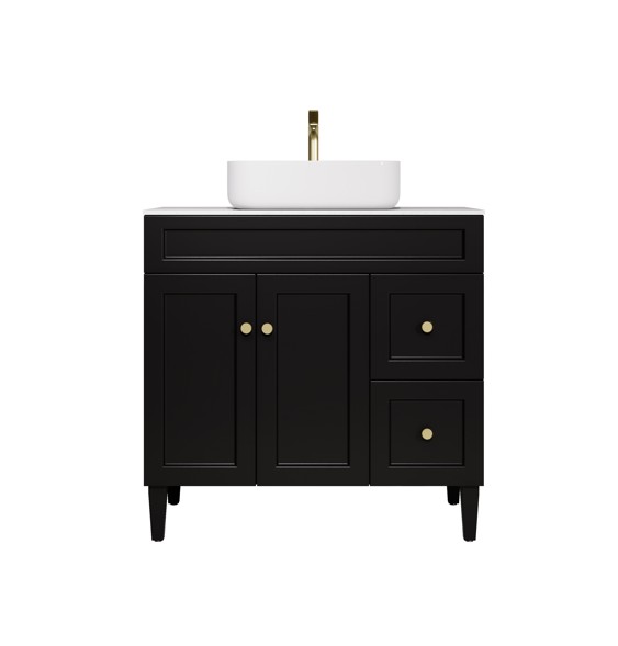 [56502] 1190X455X860 Matte Black Harold Federation Free Standing PVC Cabinet,Right Hand Drawers