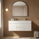 1200Lx500Hx450Dmm Gloss White 2PAC MDF 2M/DW 2S/DR Wall Hung Vanity