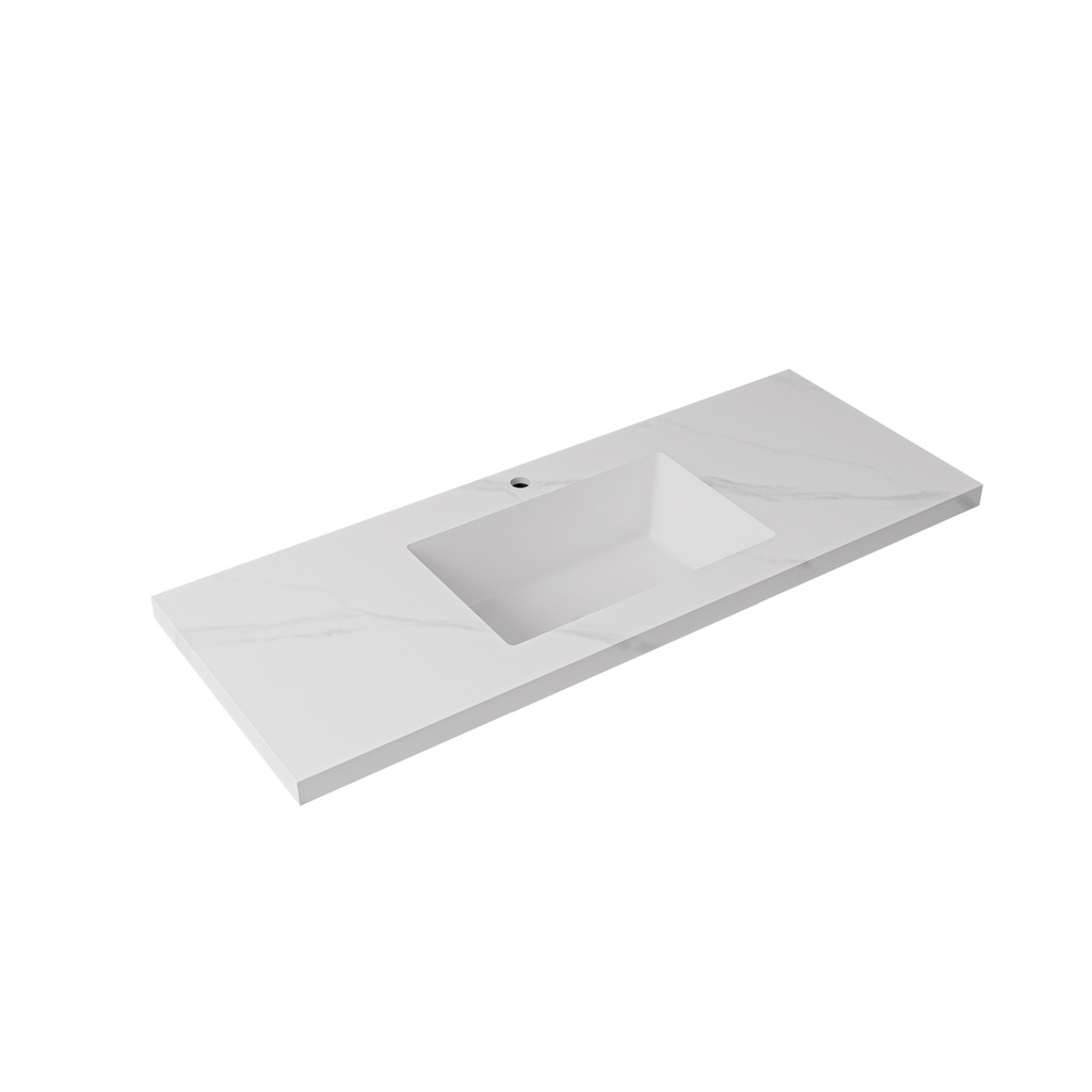 [56762] 1200x460x190mm Carrara White Sintered Stone Seamlessjoined With Fine Ceramic Basin