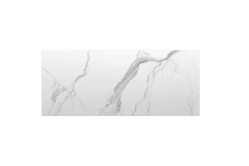 [90172/K125ST-WM] 1202x500x15mm White Marble Look Sintered Stone Top Matte Finish Benchtop