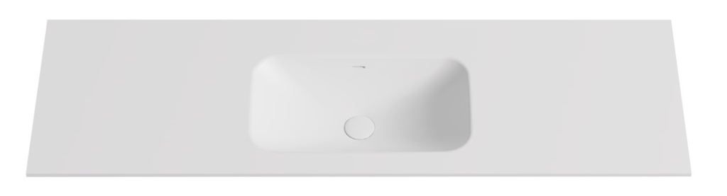 [56076] 1205X465X145 Matte White Chasey Solid Surface Stone Basin