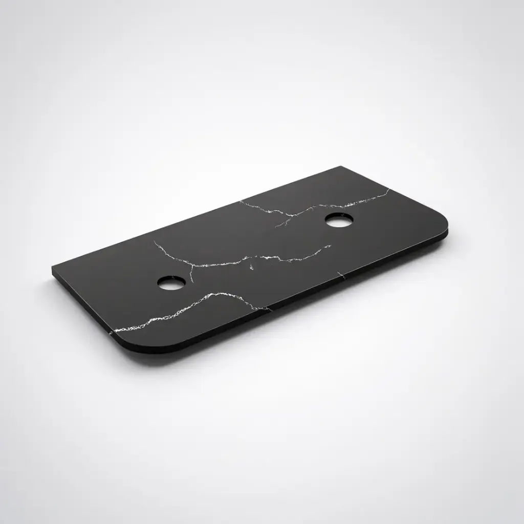 [56333] 1205X505X12mm Calacatta Night Solid Surface Curve Stone Top