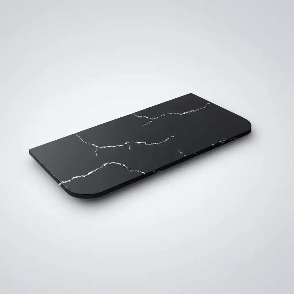 [56325] 1205X505X12mm Calacatta Night Solid Surface Curve Stone Top