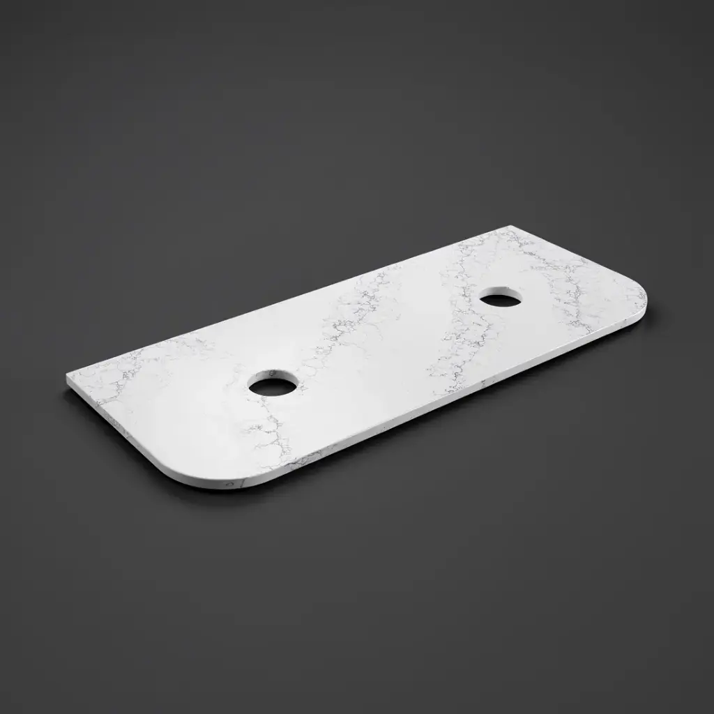 1205X505X20mm Calacatta White (WG486) Zero Silica Engineer Curve Stone Top