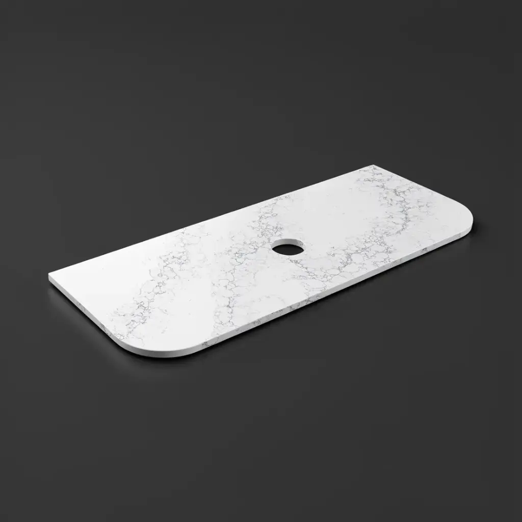 [56374] 1205X505X20mm Calacatta White (WG486) Zero Silica Engineer Curve Stone Top