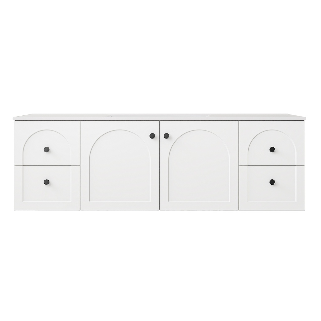 [56809] 1490*455*470mm Matte White Chester Federation Wall Hung PVC Cabinet