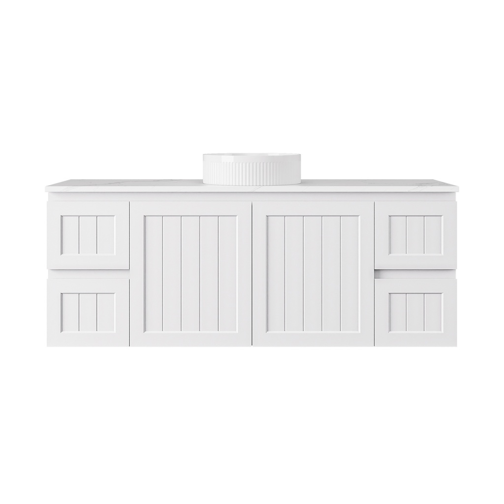 [56748] 1490*455*560mm Matte White Archill Federation Wall Hung Ensuite PVC Cabinet