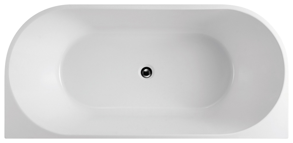 [55607] 1490X750X600mm Gloss WhiteDover Back To Wall Free Standing Bath None Overflow 40mm Waste+Pipe Supplied