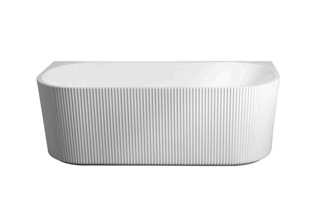 [50191] 1500*750*590mm Rose Fluted Freestanding Back To Wall Matt White Bathtub