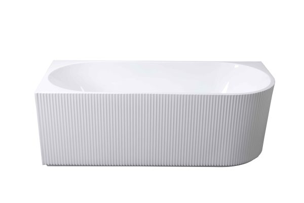 [50193] 1500*750*590mm Rose V-Groove Left Hand Corner Matt White Bathtub