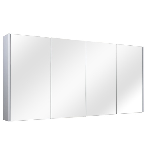 [93096/QSV1500MW] 1500Lx150Dx720Hmm Matte White MDF Board with PVC Vacuum Filmed 4/DR Pencil Edge Shaving Cabinet