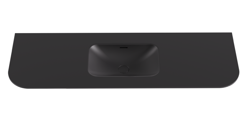 [56095] 1505X505X140 Matte Black Aruro Solid Surface Stone Basin
