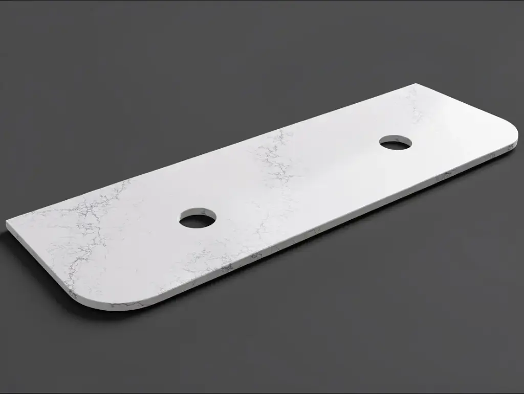 [56377] 1505X505X20mm Calacatta White (WG486) Zero Silica Engineer Curve Stone Top