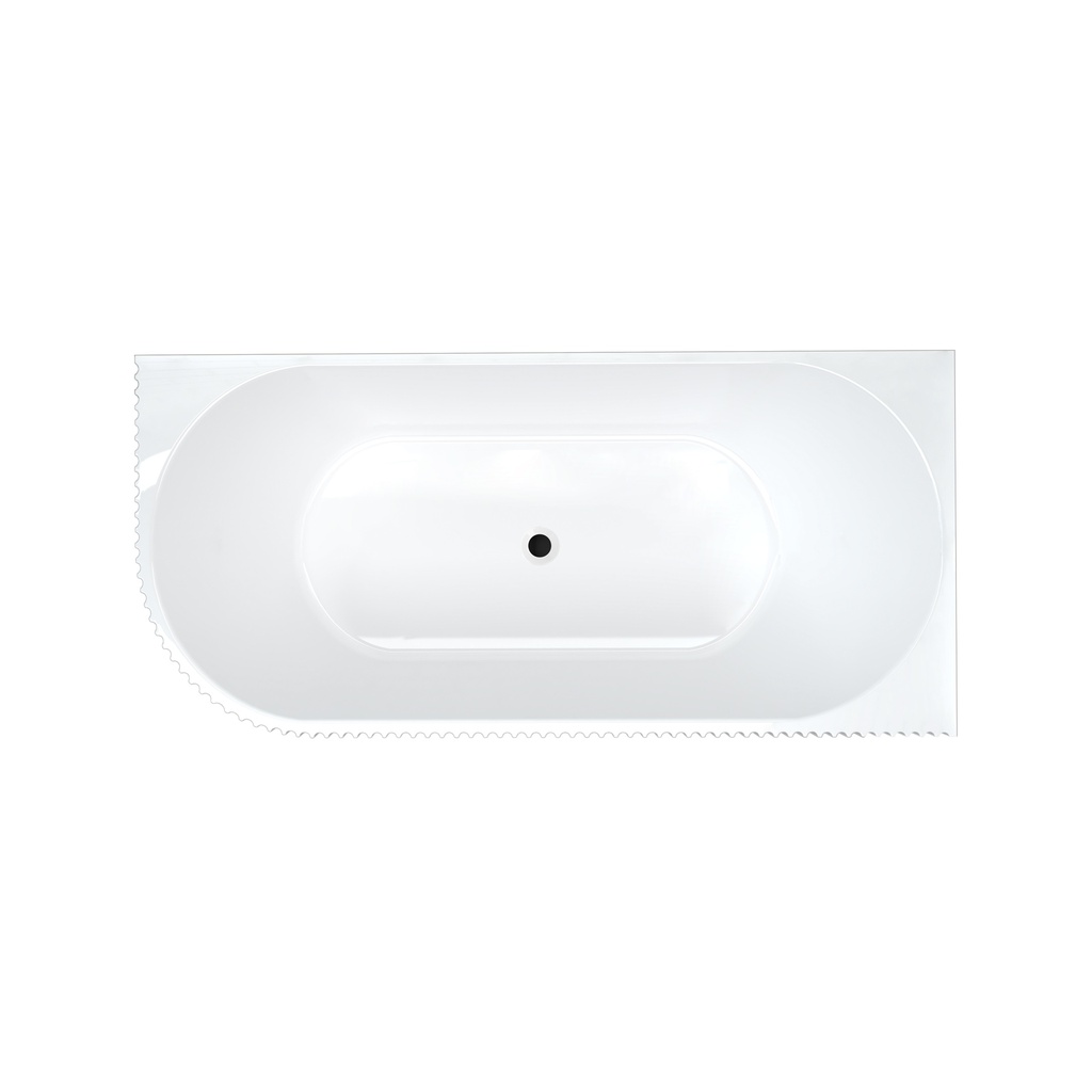 [75128/KBT1700-RC] 1700mm Kiama Grooved Gloss White Right Corner Fit Bathtub