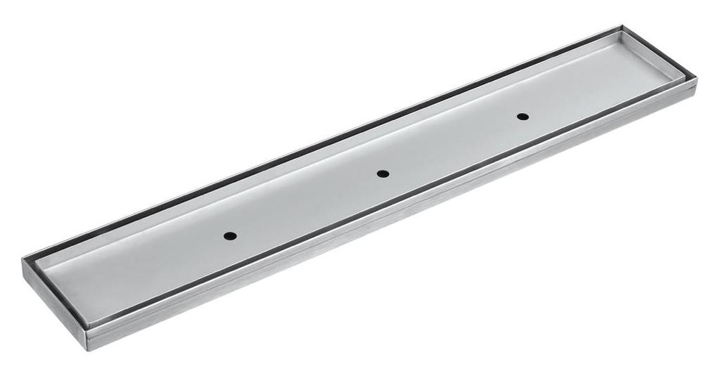 [55774] 1800*100*21mm Electroplated Silver Tile Insert Drain Centre Outlet 80mm