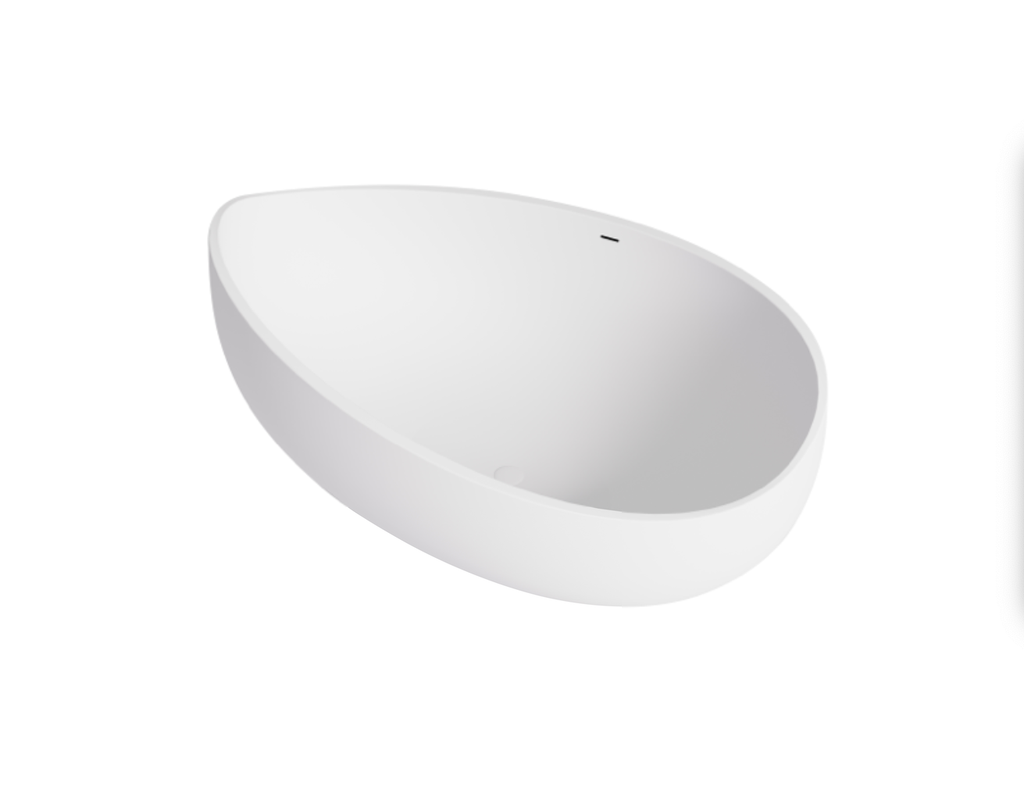 [55566] 1800X1100X620mm Matt White Waverton Soild Surface Bath Integrated Overflow,40mm Waste And Pipe Included