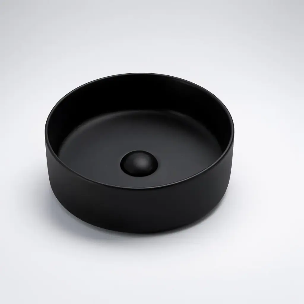 [55464] 300*300*105mm Matte Black Olley Fine Ceramic Above Counter Basin No Overflow,32mm Waste