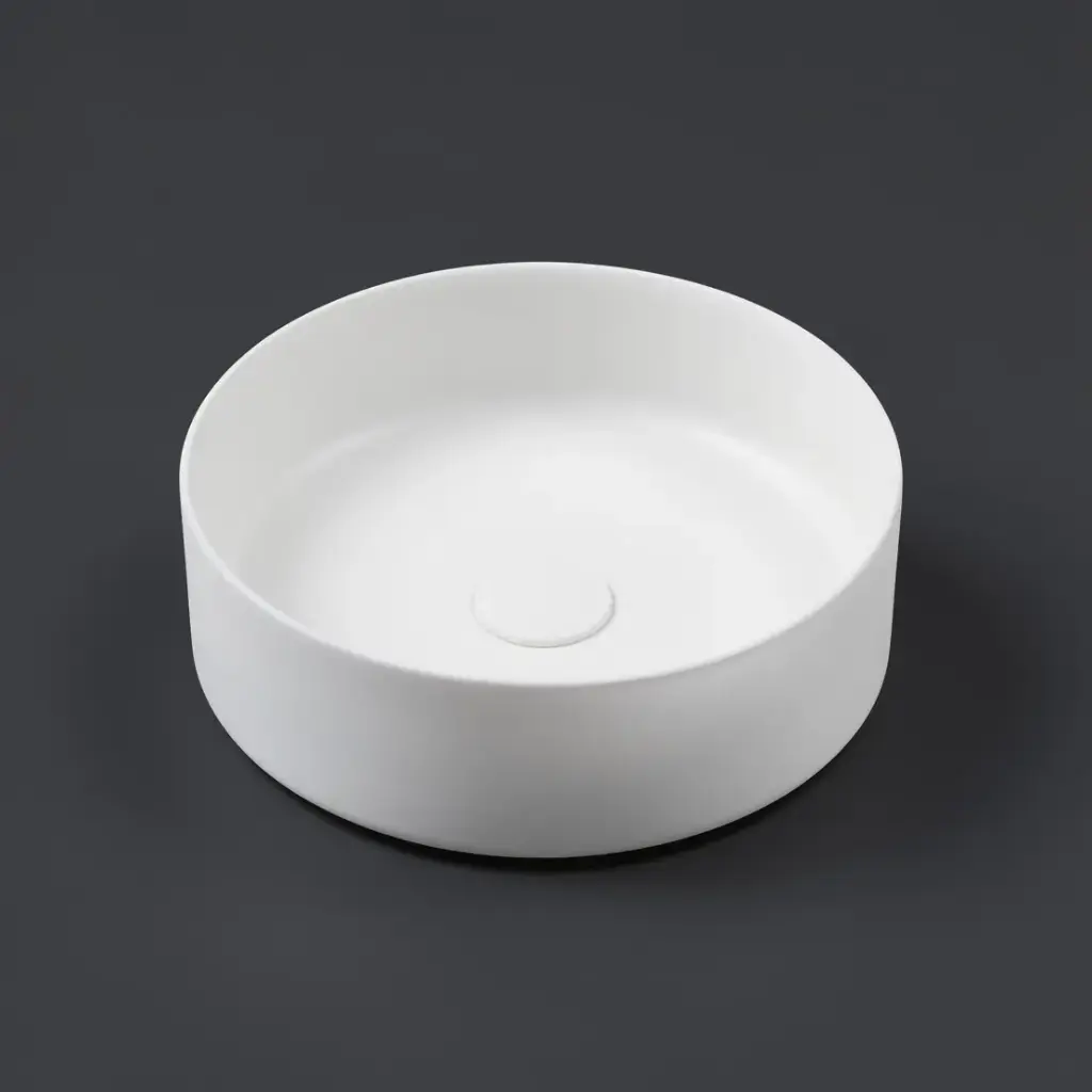 [55463] 300*300*105mm Matte White Olley Fine Ceramic Above Counter Basin No Overflow,32mm Waste