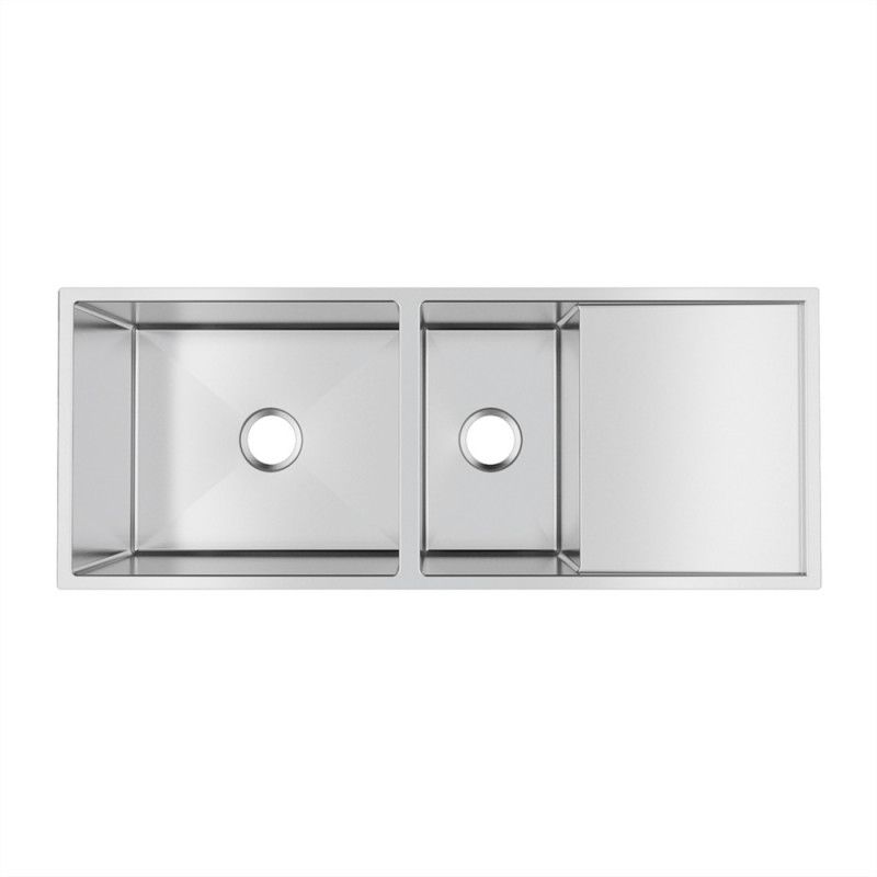 [40520] 304 Stainless Steel Hand-made Double Bowl Kitchen Sink(Round Edges)