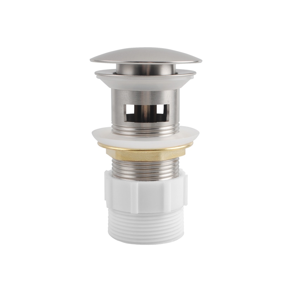 [40493] 32/40mm Brushed Nickel Mushroom Solid Brass Basin Pop Up Waste with Overflow