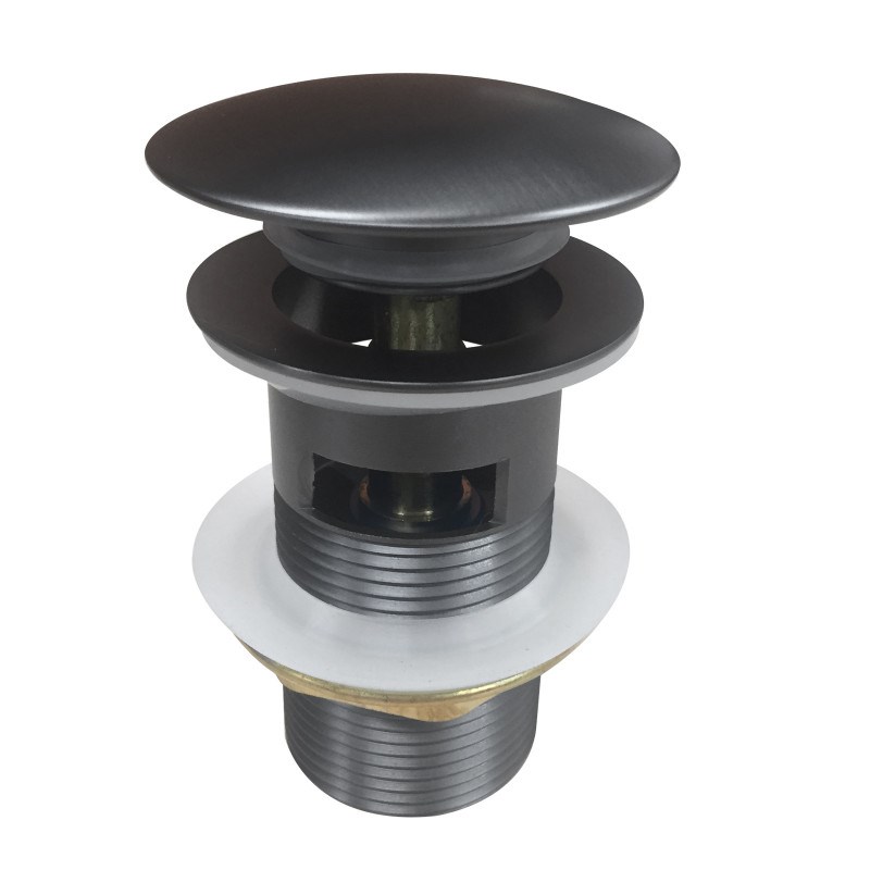 [40492] 32/40mm Gun Metal Grey Mushroom Solid Brass Basin Pop Up Waste with Overflow