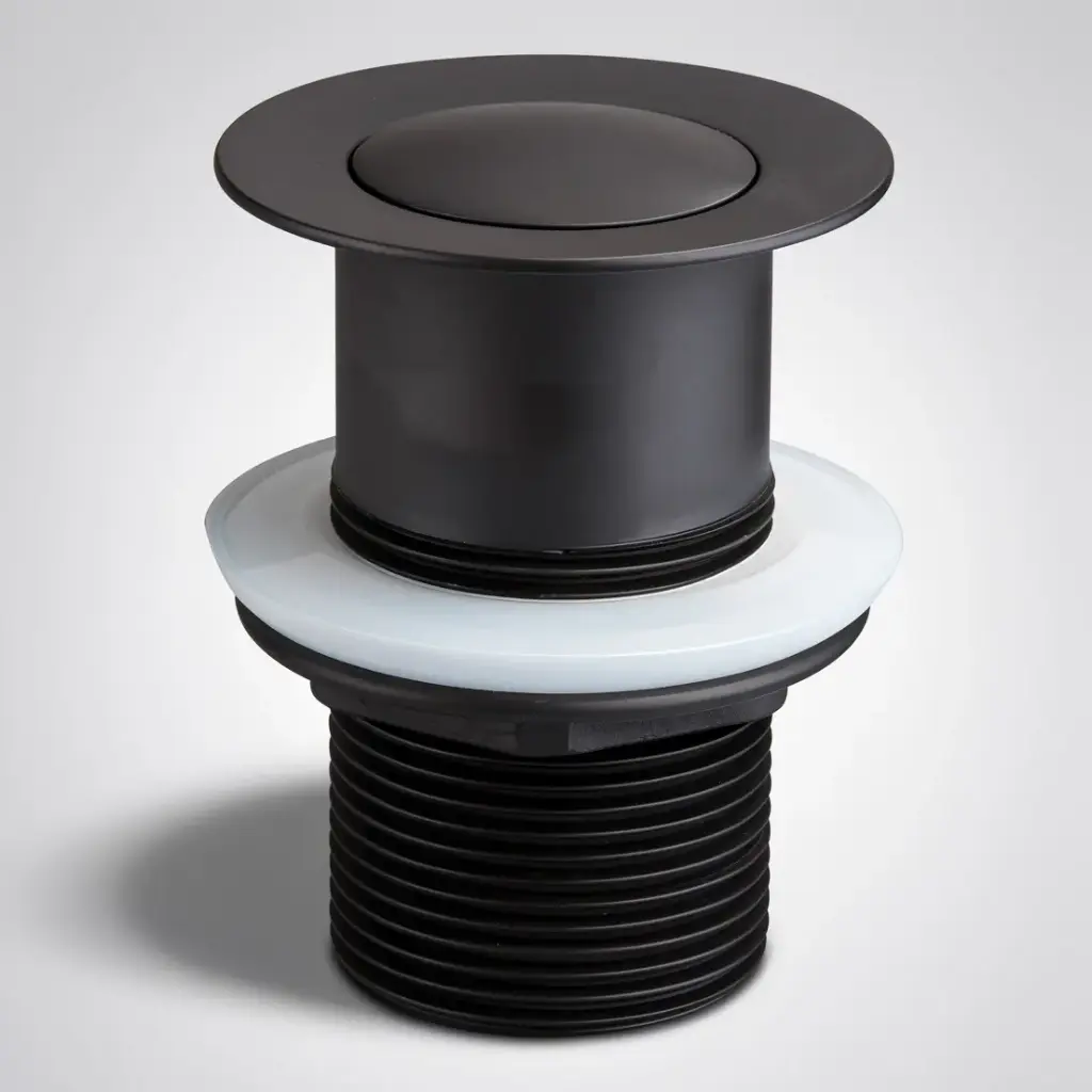 [50273] 32/40mm Matt Black Solid Brass Basin Pop Up Waste NO Overflow