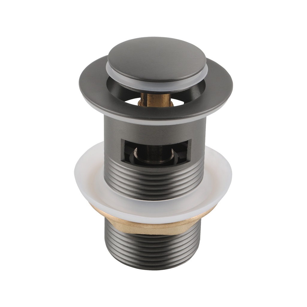 [40483] 32/40mm Solid Brass Basin Pop Up Waste with Overflow Gun Metal Grey