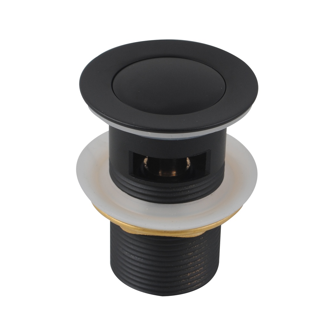 [40480] 32/40mm Solid Brass Basin Pop Up Waste with Overflow Matt Black