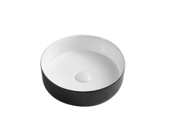 [50047] 355*355*120mm Sasso Black&White Above Counter Round Basin