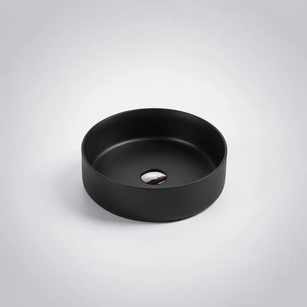 [50051] 355*355*120mm Sasso Nero Grey Above Counter Round Basin