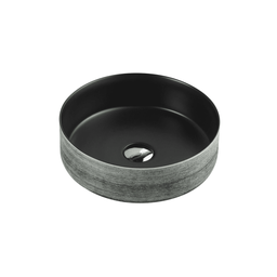 [50045] 355*355*120mm Sasso Touchline Black Above Counter Round Basin