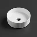 360*360*120mm Cora Above Counter Fluted Gloss White Circle Basin (New Arrival)