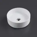 360*360*120mm Cora Above Counter Fluted Matt White Circle Basin (New Arrival)