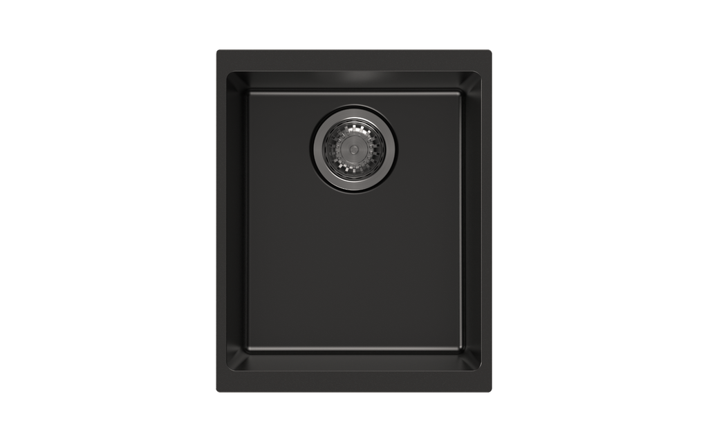 [41392] 370*460*200mm Carysil Black Single Bowl Granite Kitchen/Laundry Sink Top/Flush/Under Mount