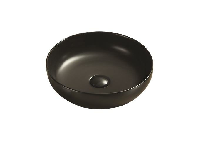 [55460] 377*377*110mm Matte Black Oban Fine Ceramic Above Counter Basins No Overflow,32mm Waste