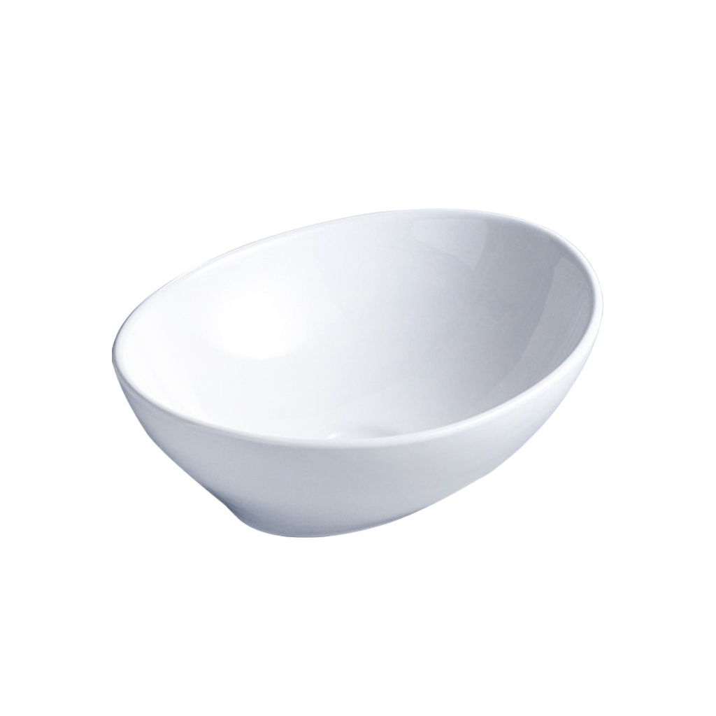 [90122/AC4134V] 410*340*145mm Oval Gloss White Ceramic Above Counter Basin Non-overflow
