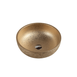 [50056] 410*410*140mm Counter-Top Circular Art Gold Basin