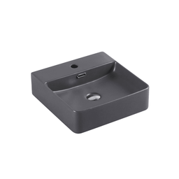 [50041] 420*420*120mm Wall Hung Square Nero Grey Basin With Mixer Hole