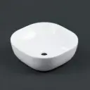 420*420*145mm Square Gloss White Ceramic Above Counter Basin Non-overflow