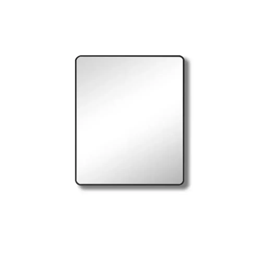 [85027/PM4560MB] 450*600MM PENCIL EDGE RECTANGLE PLAIN MIRROR MATTE BLACK FRAMED