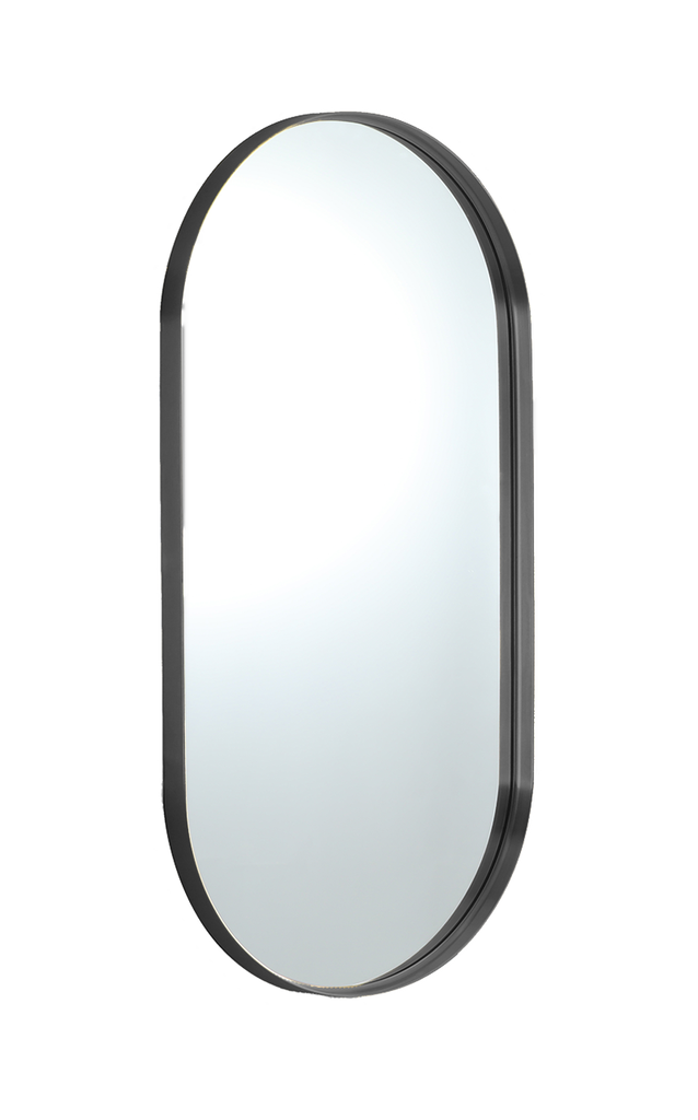 [55917] 450X900X35mm Gun Metal Ellips Frame Mirror