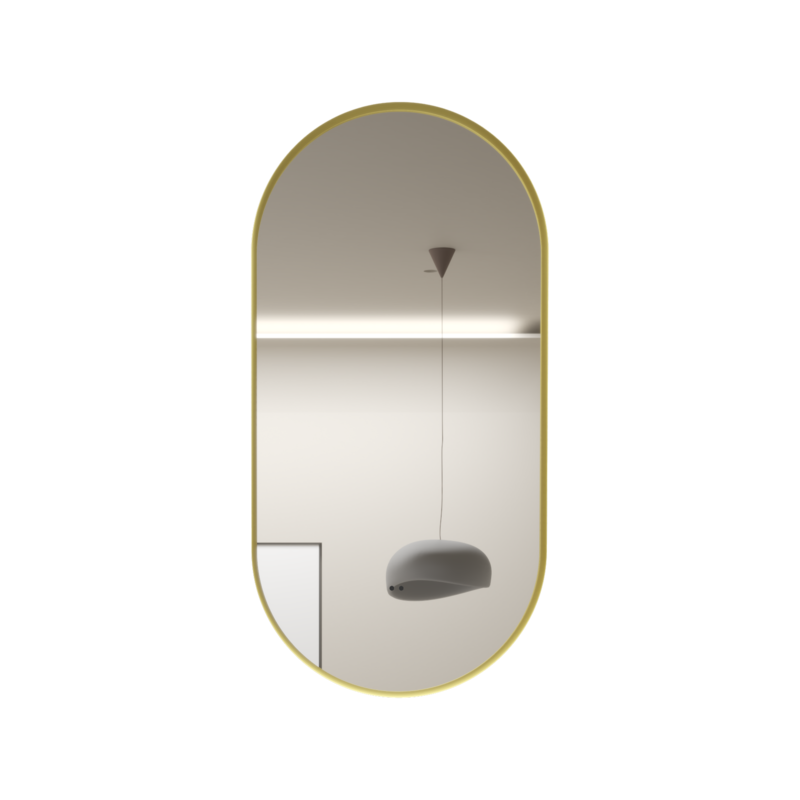 [86134/OVF4590BM-BG] 450×900mm Brushed Gold Framed Oval 3 Color Backlit LED Mirror(Touchless Sensor Switch)