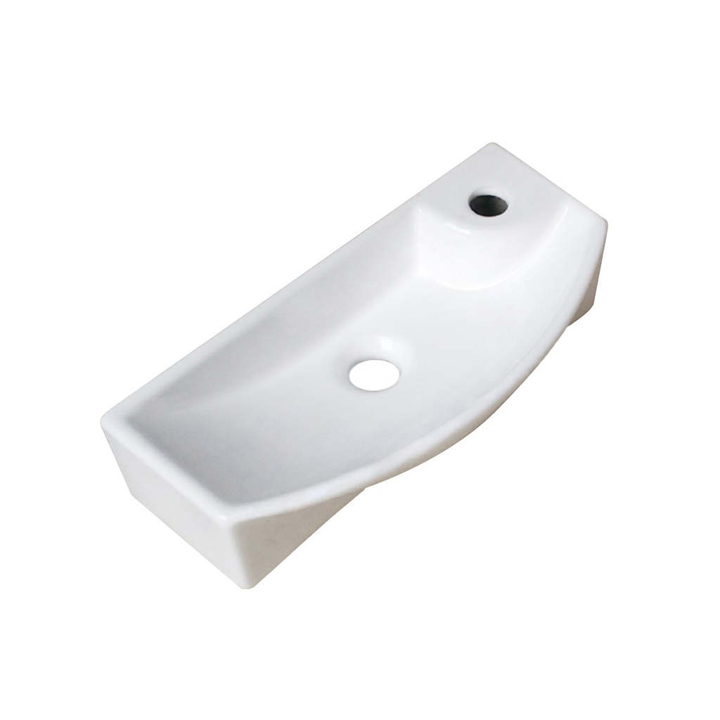 [90141/AC4621S-TH] 460*210*110mm Rectangle Gloss White Ceramic Above Counter Wall Hung Basin Non-overflow