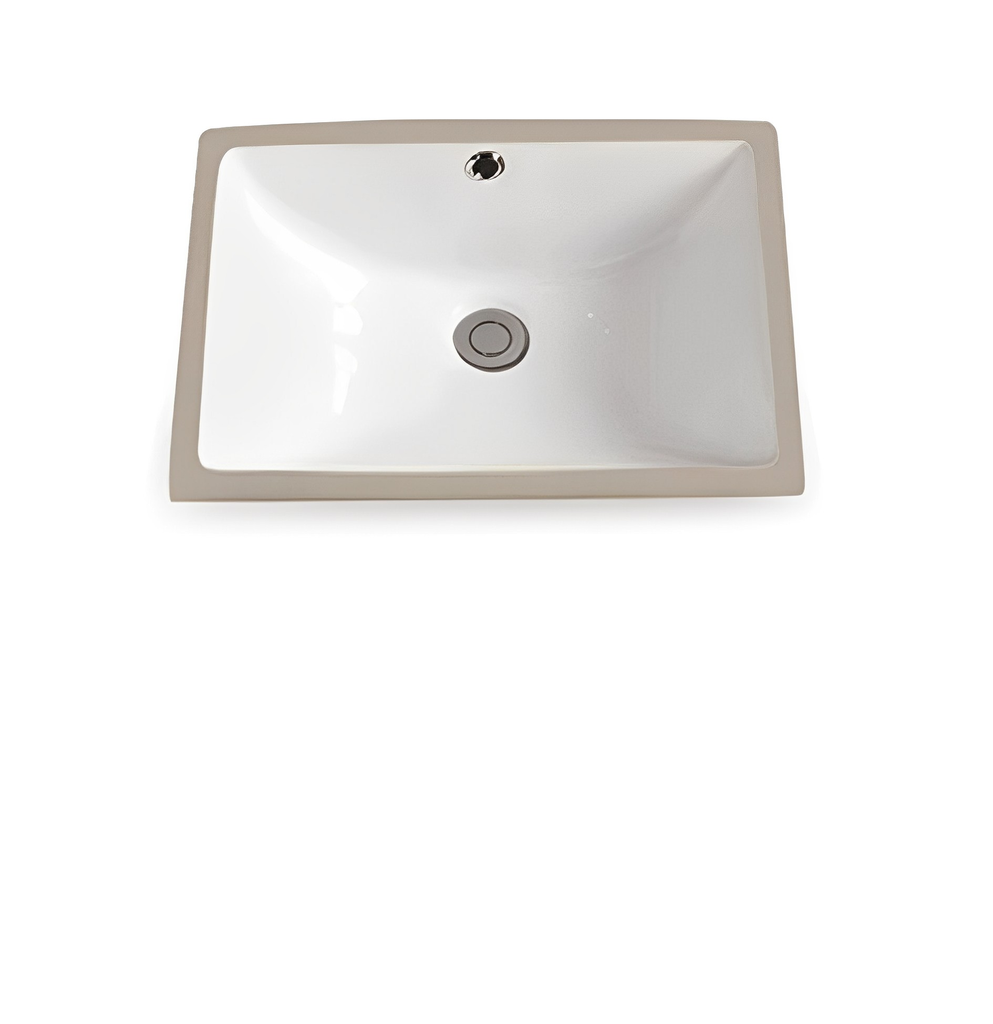 [55509] 460*335*190mm Gloss White Crete Fine Ceramic Under Counter Basin With Overflow,32mm Waste