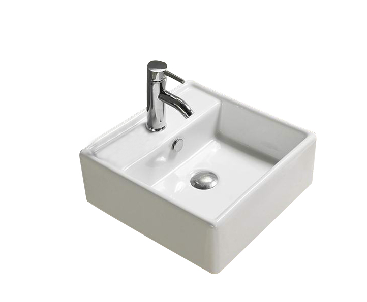 [55498] 470*463*165mm Gloss White Crete Fine Ceramic Wall Hung/Above Basin Tap Hole With Overflow,32mm Waste
