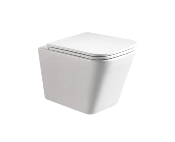 [50341] 490*345*355mm Enox66 Wall Hung Pan Rimless With Thick Uf Seat Cover