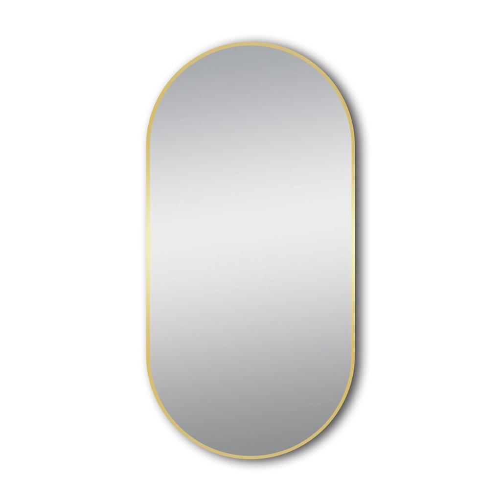 [41406] 500*1000 Matte Brushed Gold Oval Framed Mirror