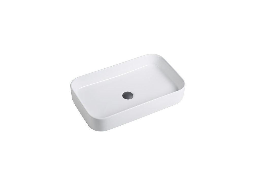 [55452] 500*370*110mm Gloss White Kliff Fine Ceramic Above Counter Basin No Overflow,32mm Waste