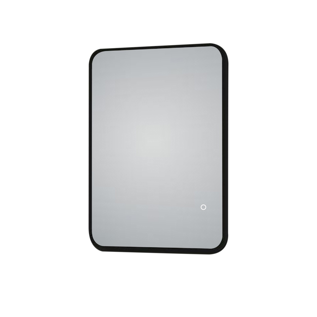 [41244] 500*700mm Frosted Edge Black Aluminum Framed Front Light 3 Color Lighting LED Mirror Touch Sensor Switch Wall Mounted Vertical or Horizontal